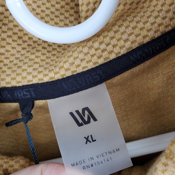NWT VRST Mens Recharge Pebble 1/4 Zip Pullover Palomino Gold Heather XL Stretch - Picture 5 of 9